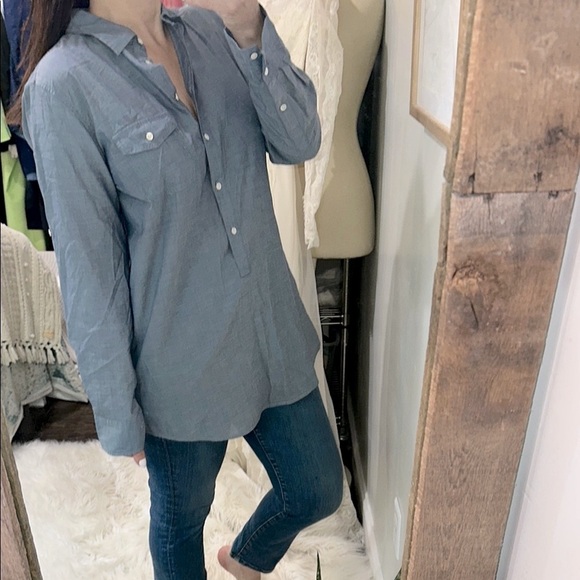J Crew size medium blue tunic top - Picture 1 of 5